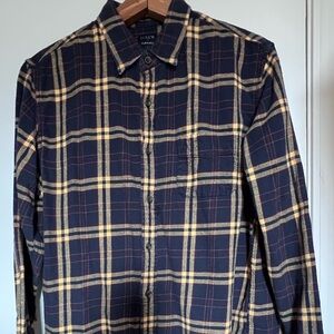 J. Crew Blue and Yellow Plaid Flannel Shirt